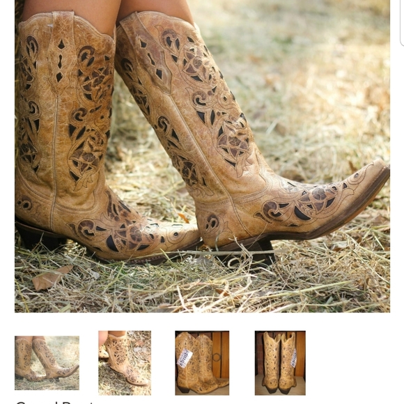 Corral Shoes - Corral Boots Antique Saddle Brushed Laser